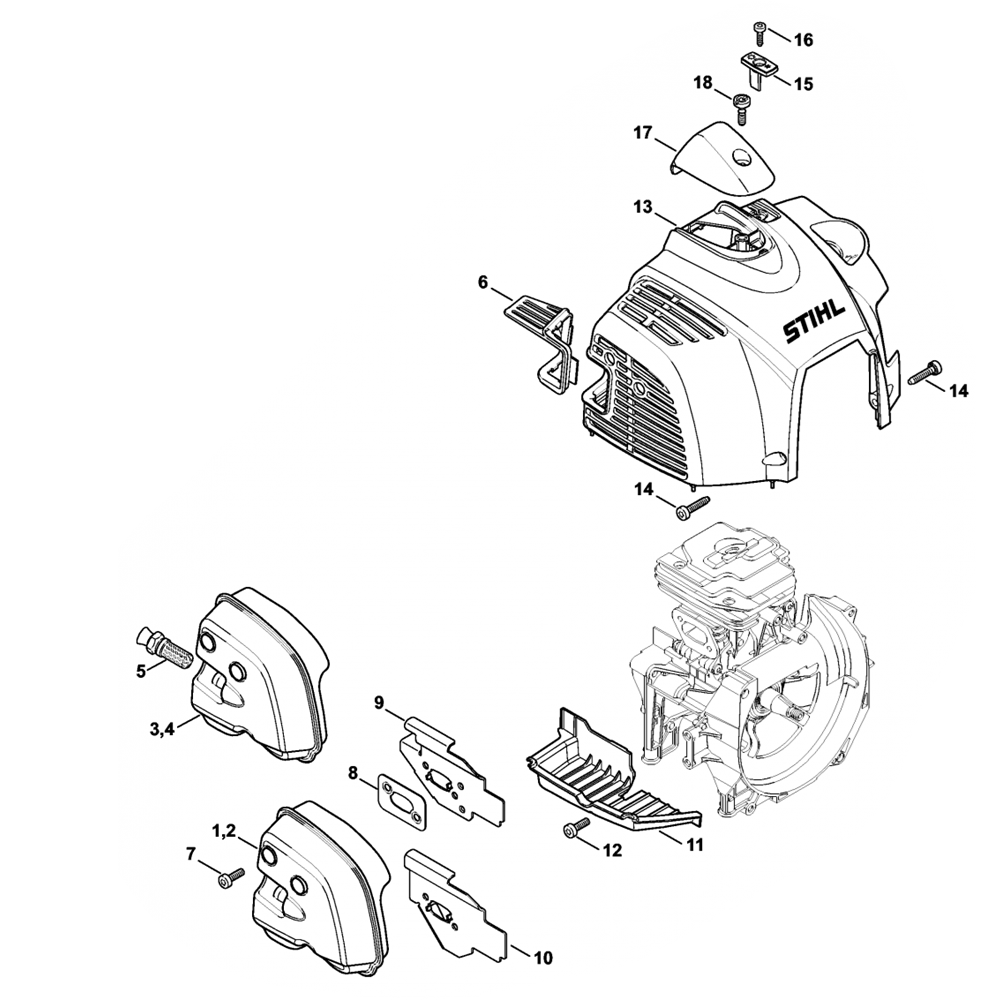 Sơ đồ Tấm che giảm âm cho Stihl FS240 FS260