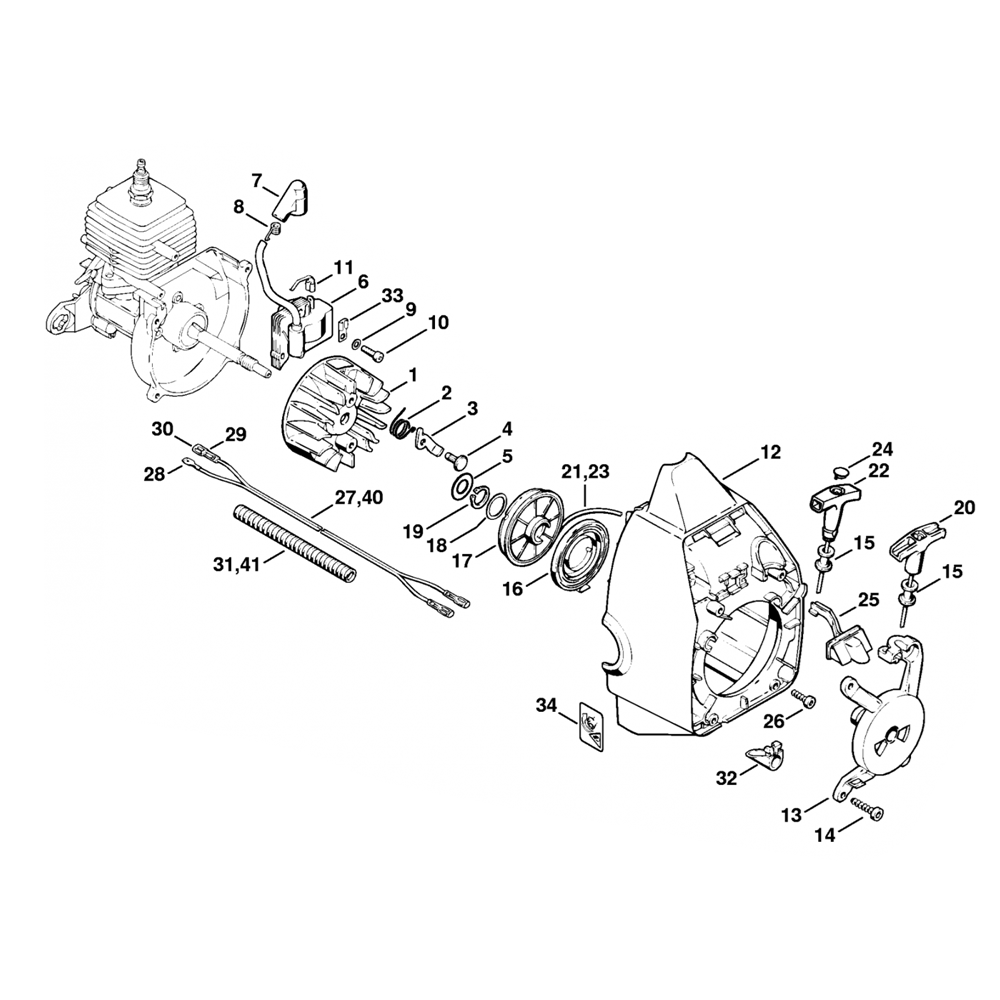 fs36 fs40 fs44 ignition system rewind starter