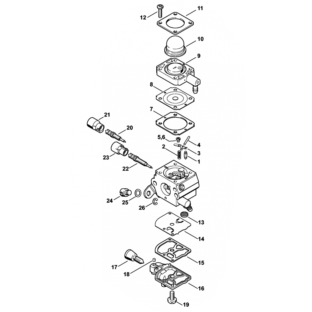 Sơ đồ Bộ chế hòa khí cho Stihl FS38 FS45 FS46