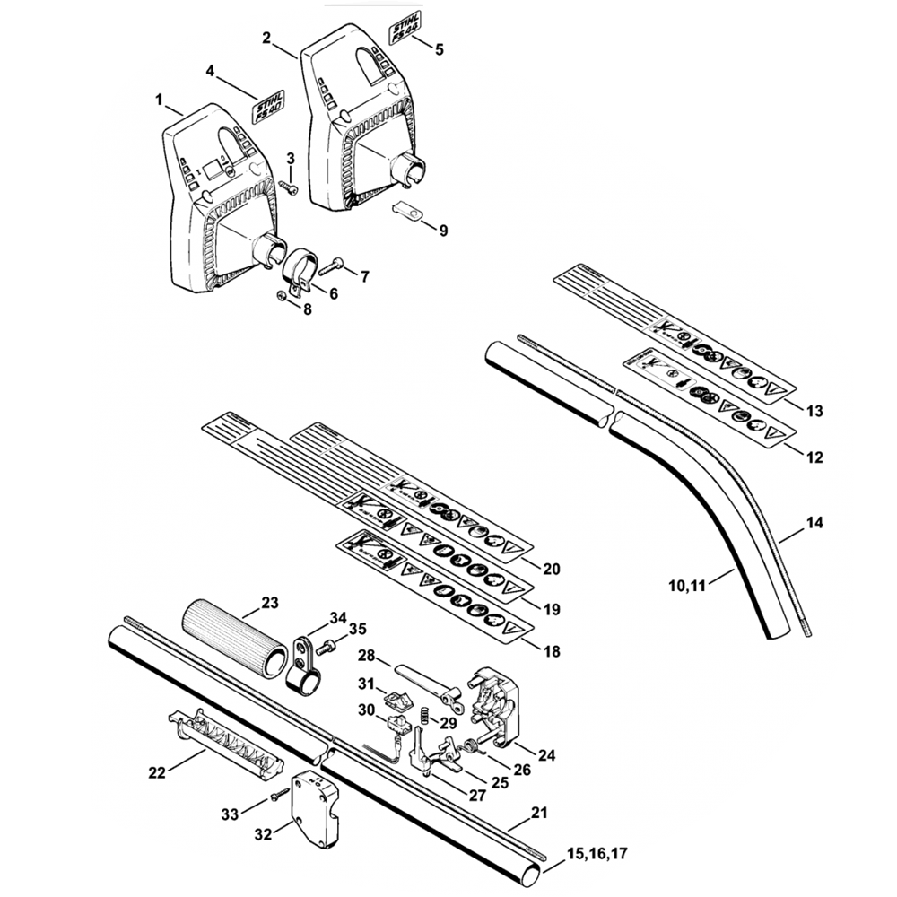 Sơ đồ Ống dẫn động Stihl FS40 FS44 2 fs40 fs44 drive tube assembly