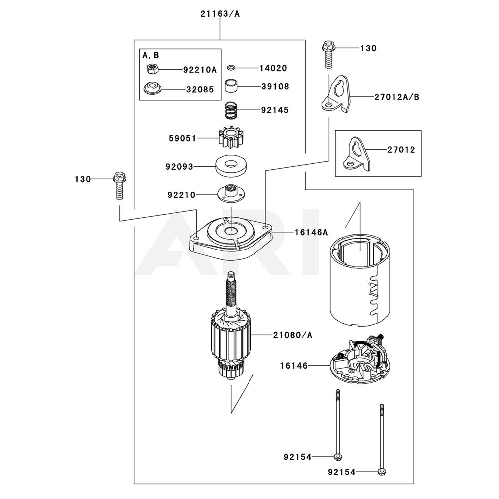 Sơ đồ Bộ khởi động cho Kawasaki FS481V 2 fs481v 17