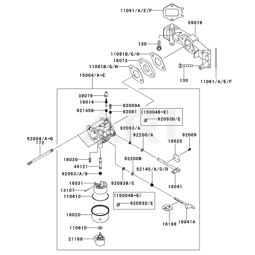 Sơ đồ Bộ chế hòa khí cho Kawasaki FS481V 5 fs481v 6