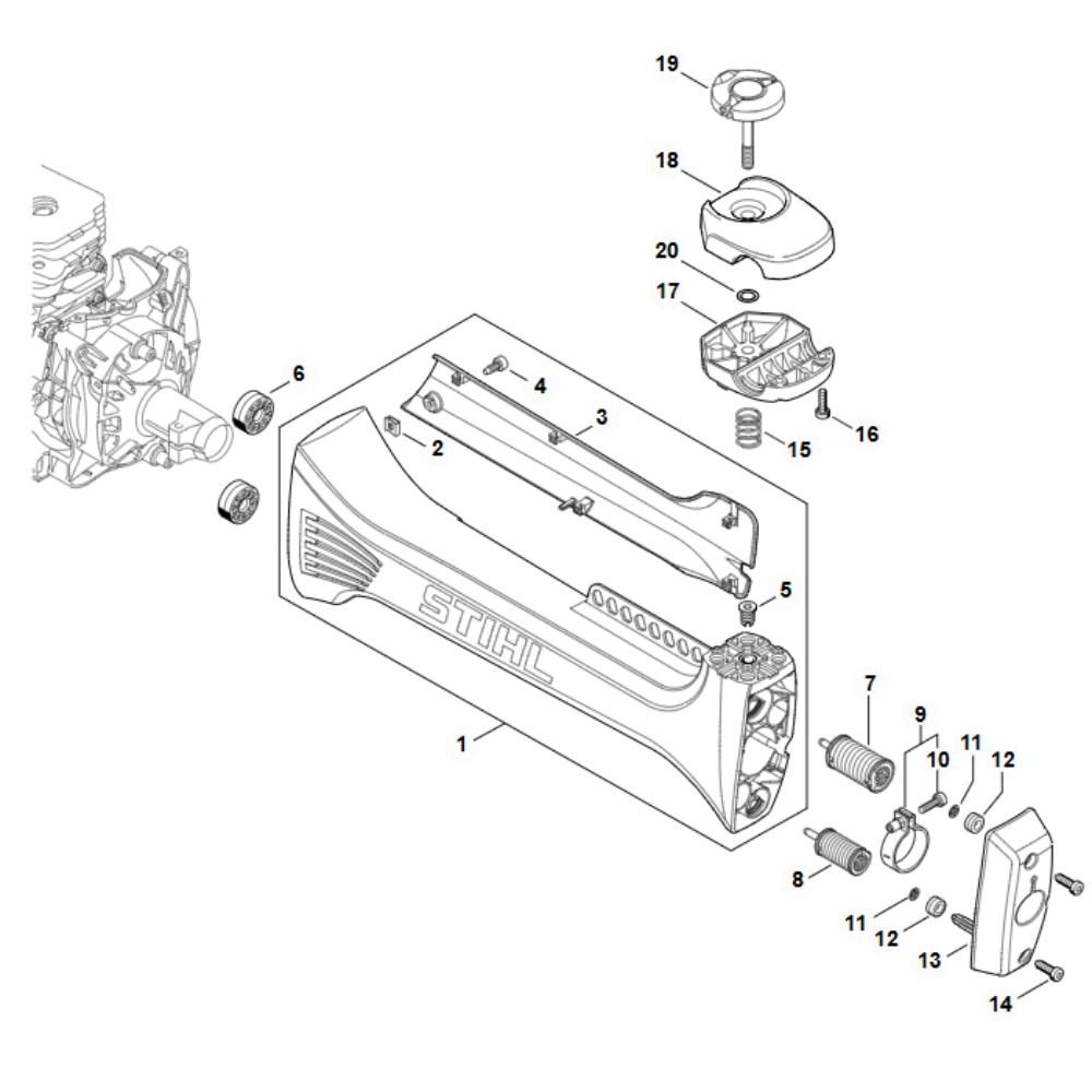 Sơ đồ Hệ thống AV cho Stihl FS 491C 3 fs491c av system assy