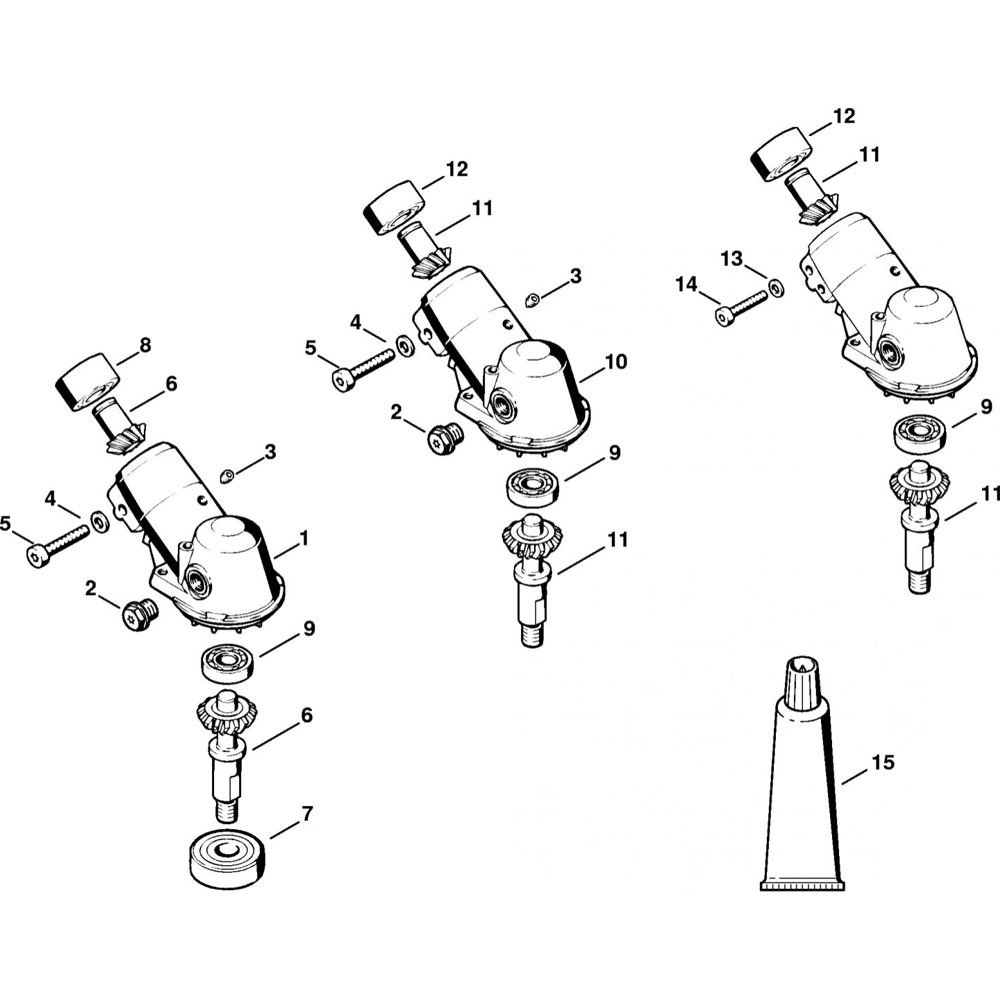 Sơ đồ Lắp ráp đầu bánh răng cho Stihl FS500 2 fs500 fs550 fs550l gear head 29.2002 1 48 729 574 02.2001