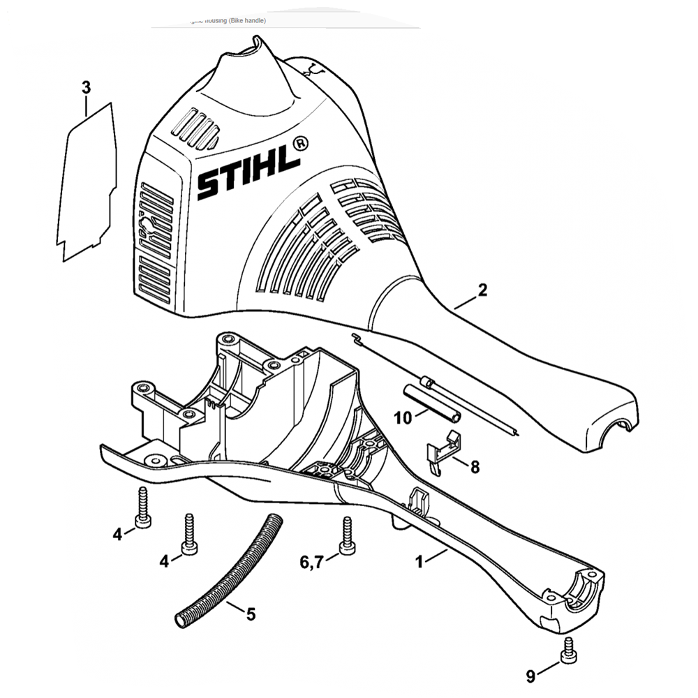 fs55 engine housing bike handle