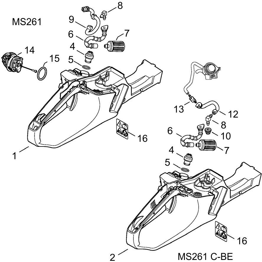 fuel tank assembly ms261