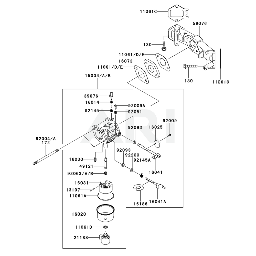 Sơ đồ Bộ chế hòa khí cho Kawasaki FX481V