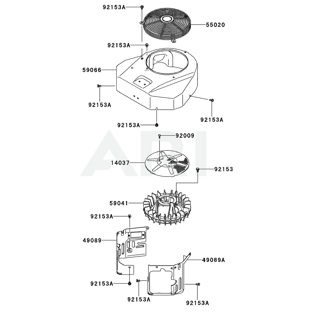 Sơ đồ Thiết bị làm mát Kawasaki FX541V