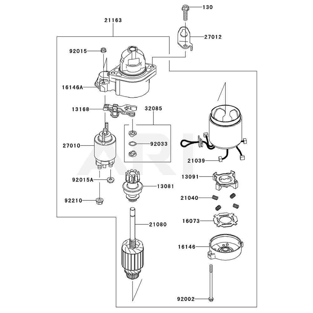 Sơ đồ Bộ khởi động cho Kawasaki FX751V 2 fx751v 18