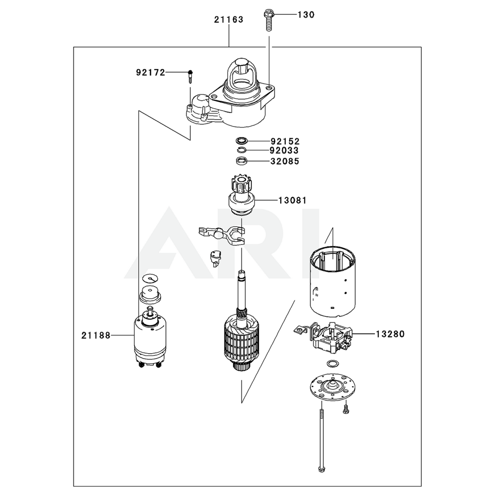 Sơ đồ Bộ khởi động cho Kawasaki FX921V 2 fx921v 16