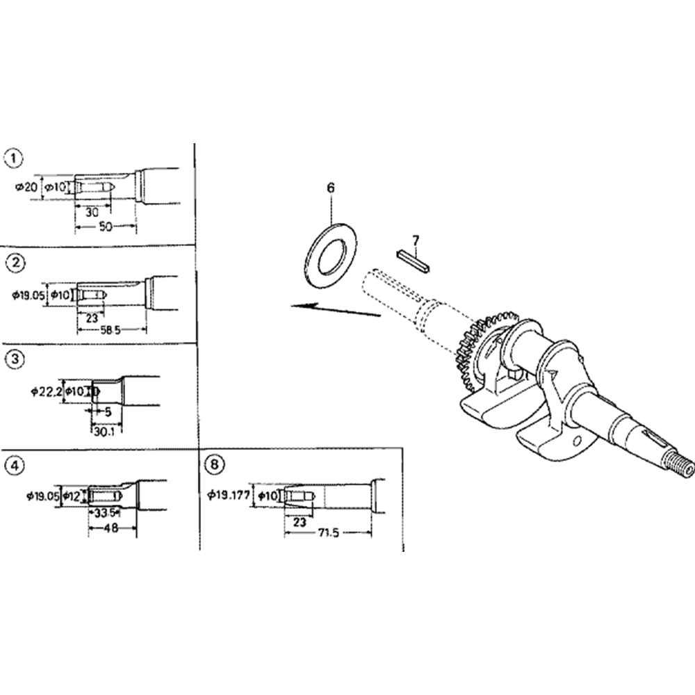 Sơ đồ Lắp ráp trục khuỷu cho Honda GC190A
