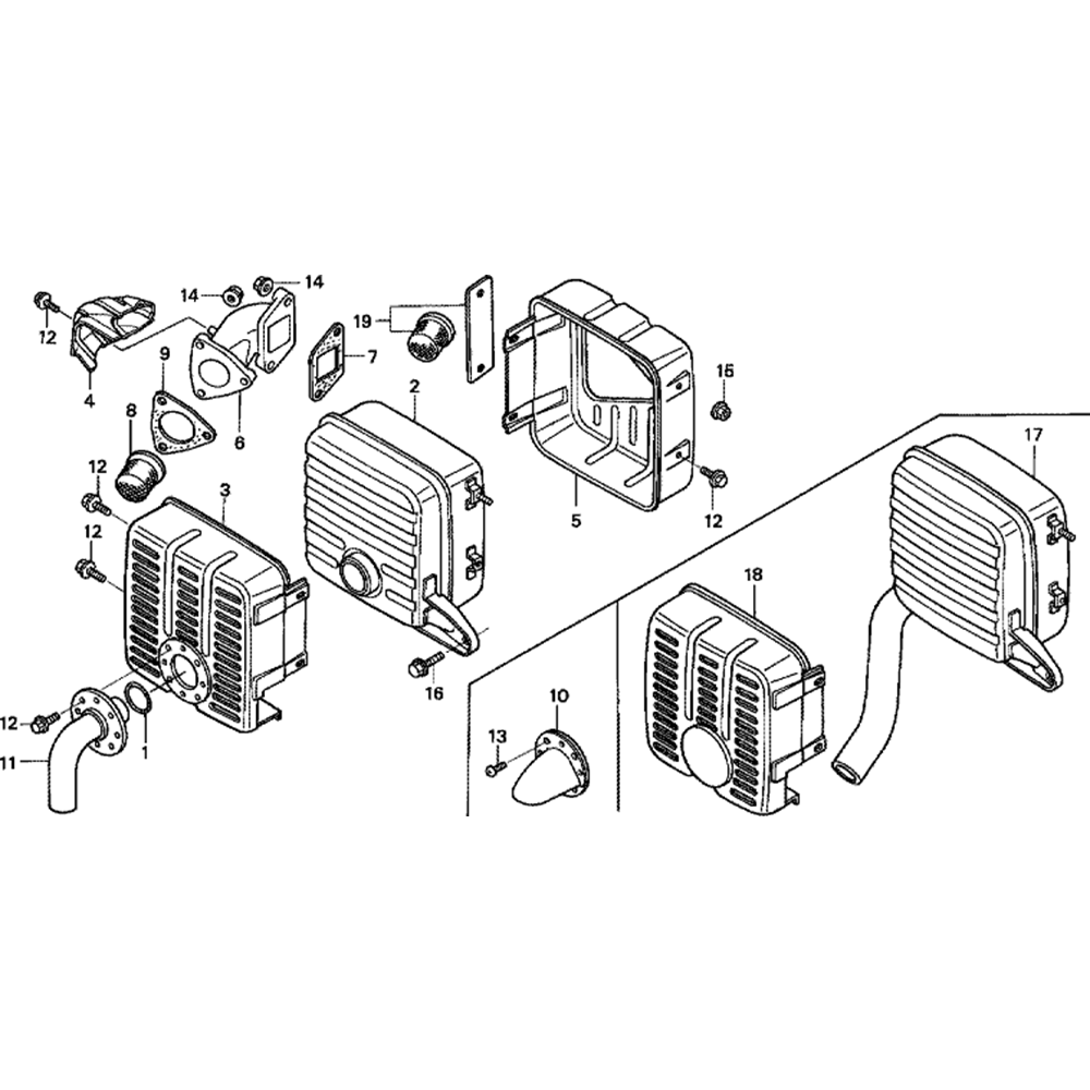 Sơ đồ Bộ giảm thanh cho Honda GD321 3 gd321 5