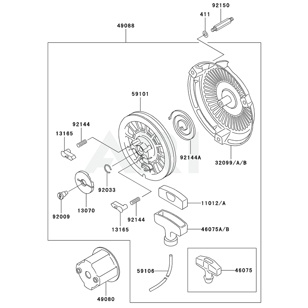 Sơ đồ Bộ khởi động cho Kawasaki GE2200A 3 ge2200a 14