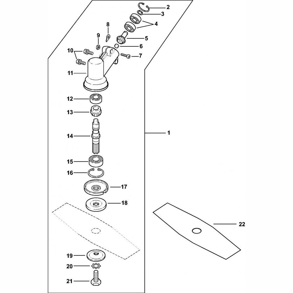 gear head assembly for stihl fr3001 backpack brushcutter