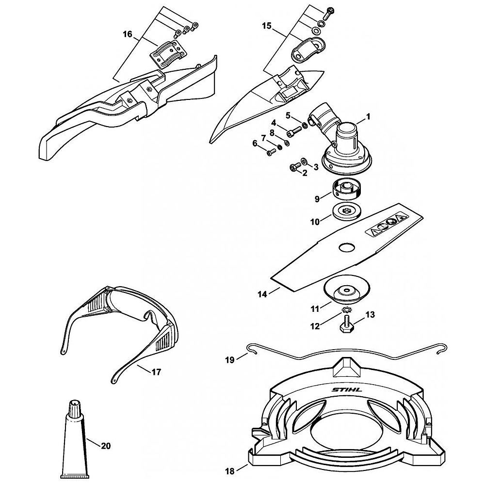 gear head assembly for stihl fr3900 backpack brushcutter