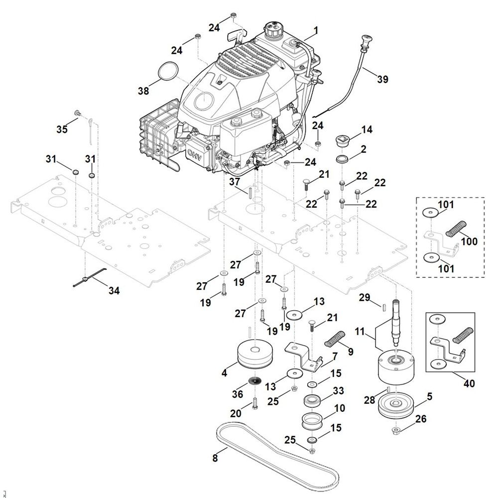 Sơ đồ Truyền động động cơ cho Stihl GH 460.1 C