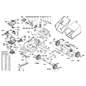 Sơ đồ Lắp ráp máy cắt cỏ Bosch GRA 53