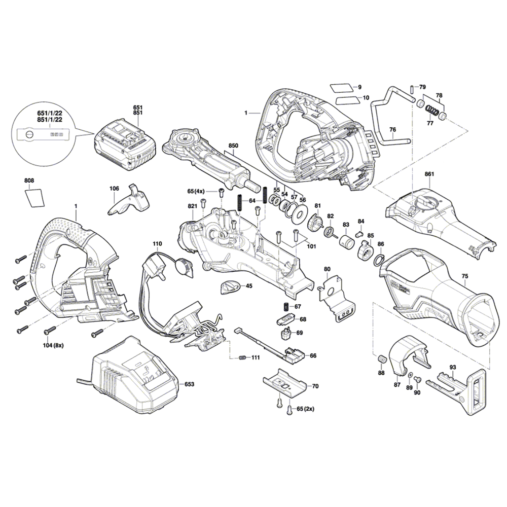 Sơ đồ Máy cưa Bosch GSA 18V-32