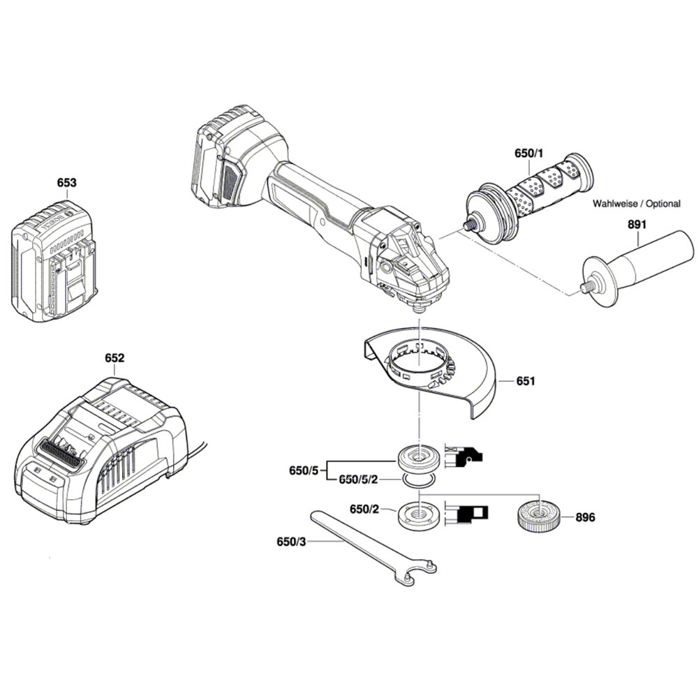 Sơ đồ Lắp ráp máy mài góc cho Bosch 2 gws18v 125c 2