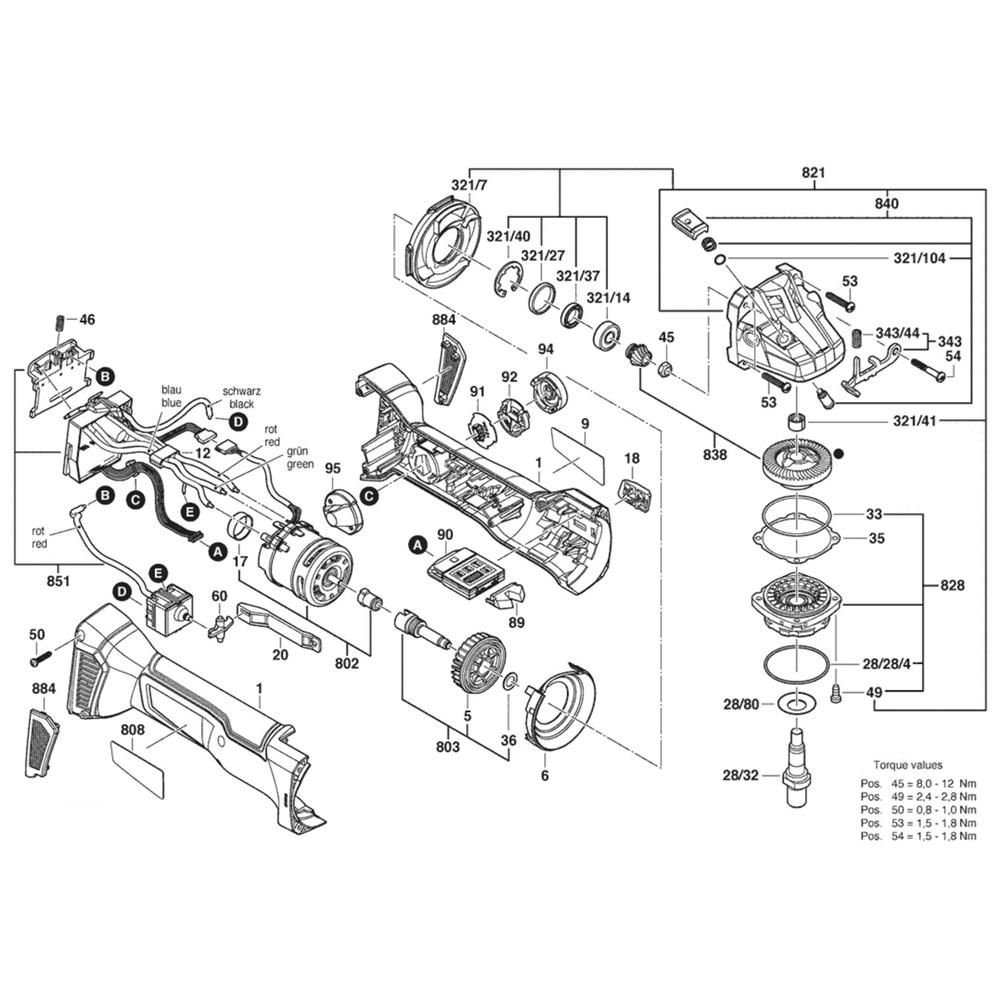 Sơ đồ Lắp ráp chính cho Bosch GWS 18V-10 SC 2 gws18v10sc main assy
