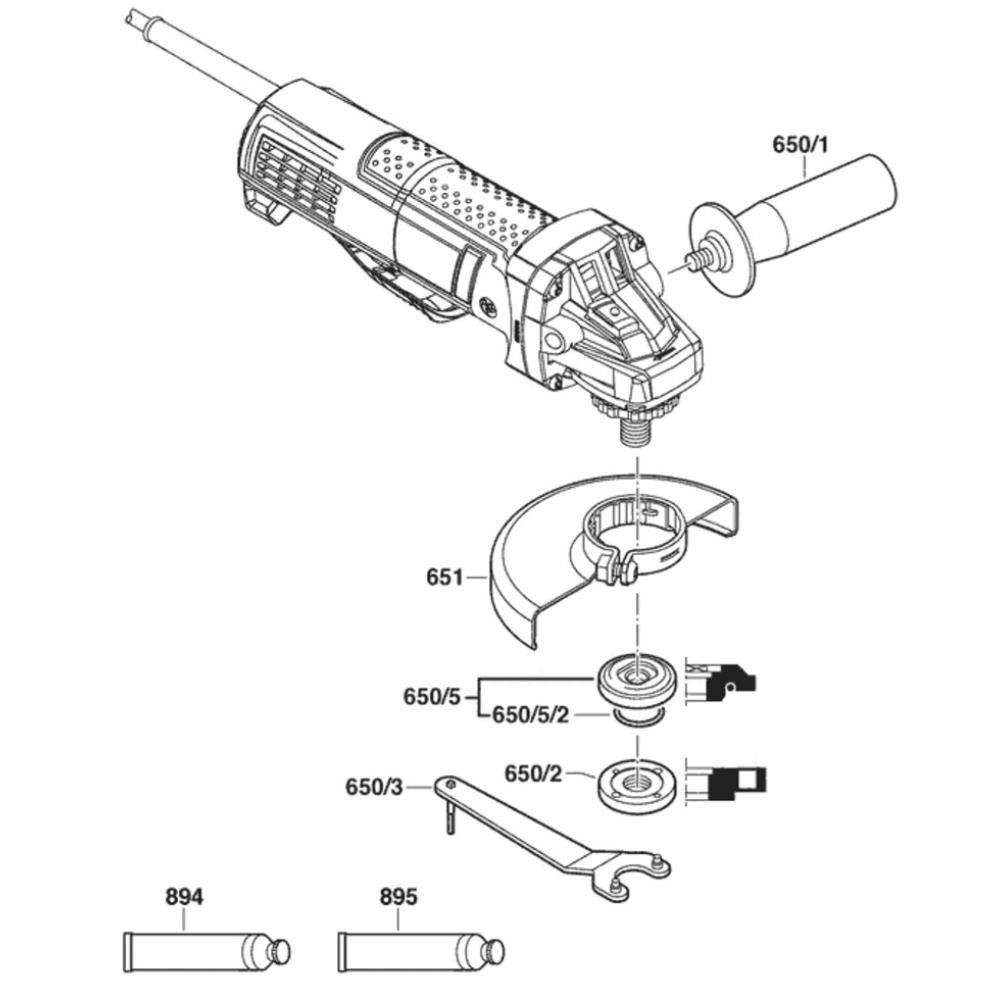 Sơ đồ Lắp ráp chính cho Bosch GWS 9-115P 2 gws9 115p 2 main assy 1