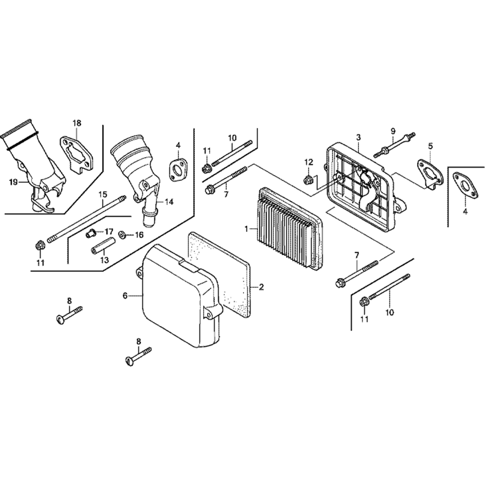 Sơ đồ Máy lọc không khí cho Honda GX100U 2 gx100u v5