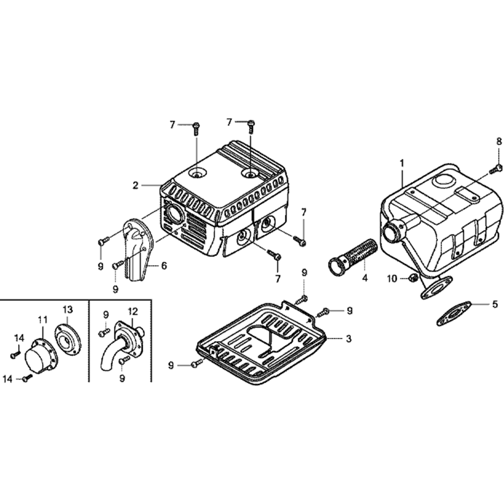 Sơ đồ Bộ giảm thanh cho Honda GX120UT1 2 gx120ut1 v5
