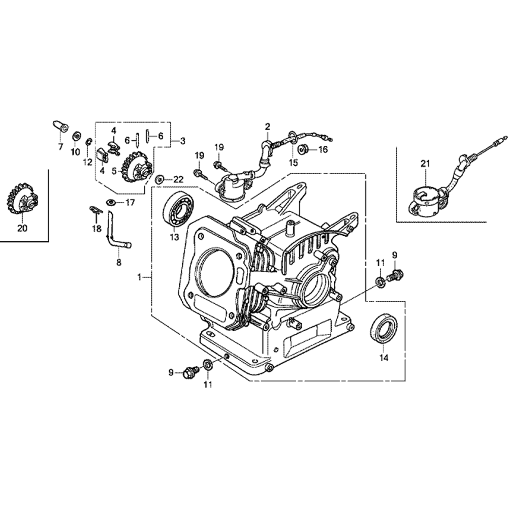 Sơ đồ Thùng xi lanh cho Honda GX160UT1