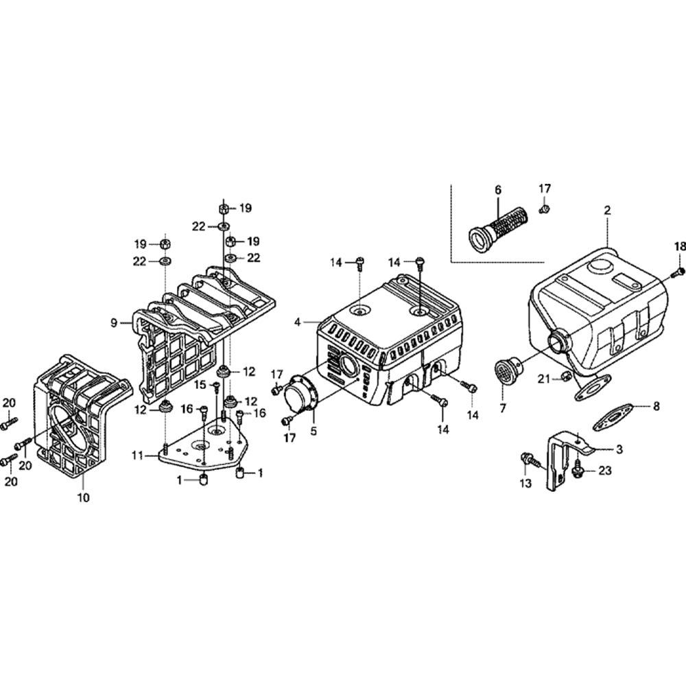 Sơ đồ Bộ giảm thanh cho Honda GX200 3 gx200 6 1
