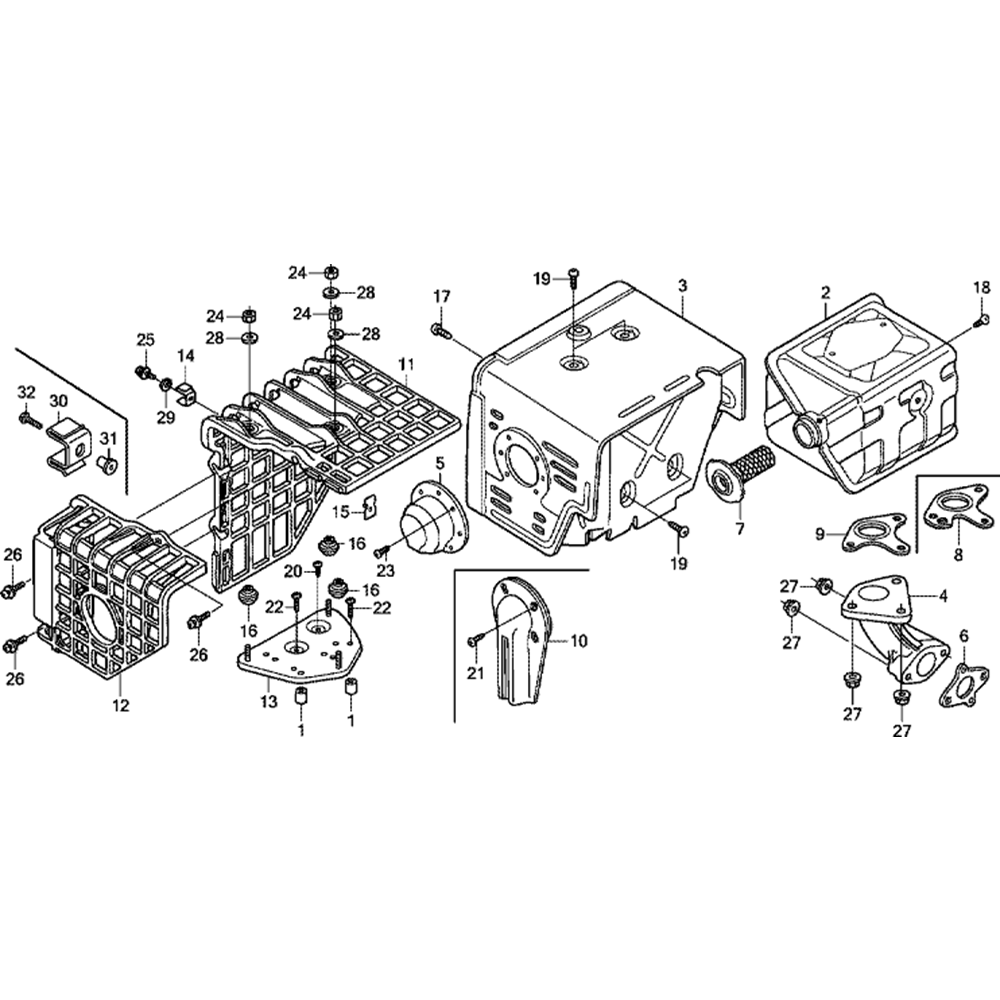 Sơ đồ Bộ giảm thanh cho Honda GX240U1 3 gx240u1 5