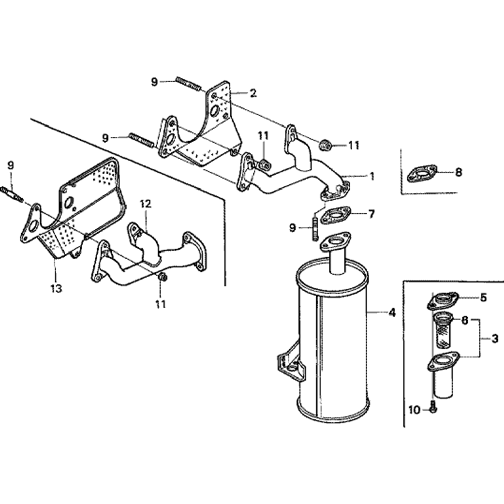 Sơ đồ Bộ giảm thanh cho Honda GX360K1 2 gx360k1 5