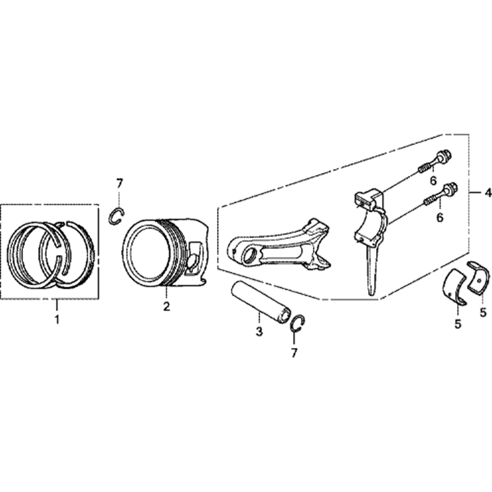 Sơ đồ Lắp ráp pít-tông cho Honda GX390T1