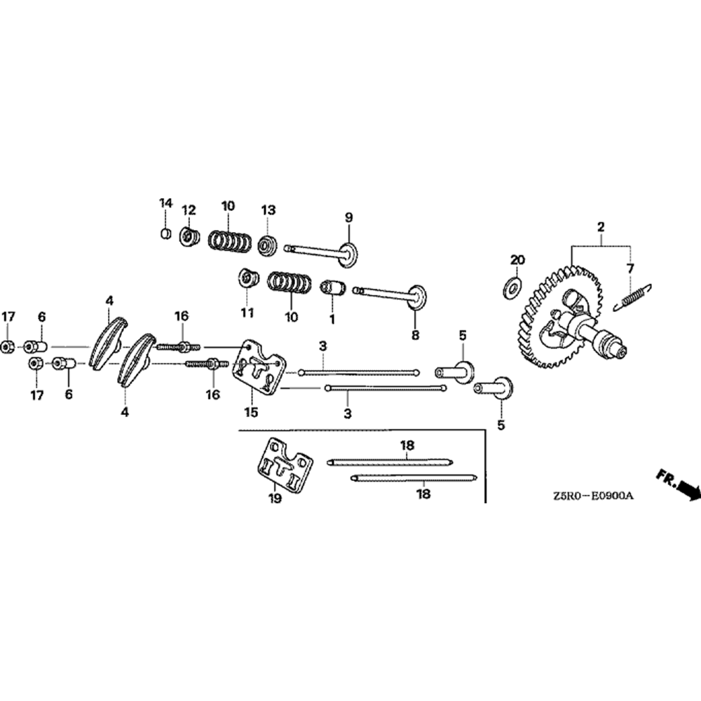 Sơ đồ Lắp ráp trục cam cho Honda GX390U1 3 gx390u1 17