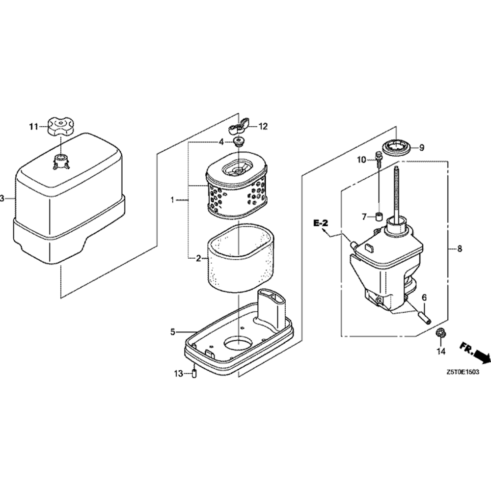 Sơ đồ Máy lọc không khí cho Honda GX390UT2 3 gx390ut2 4