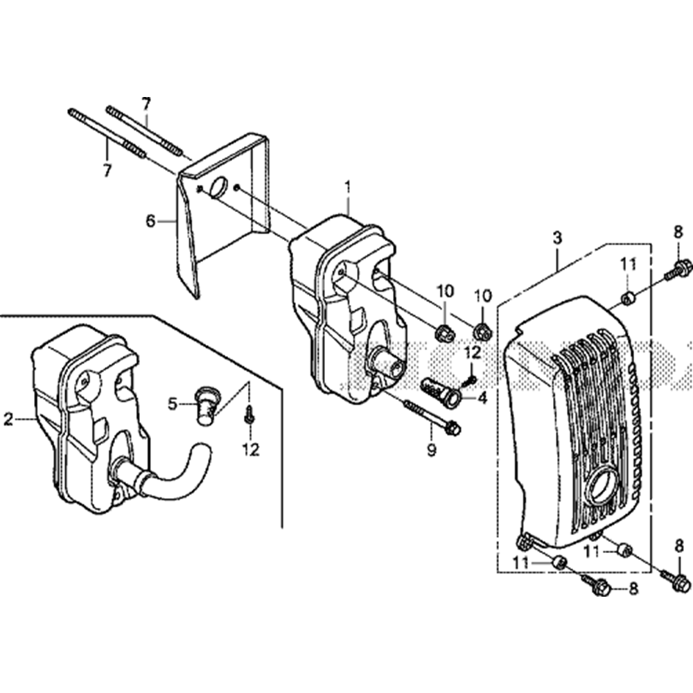 Sơ đồ Bộ giảm thanh cho Honda GXH50UT 2 gxh50ut 5