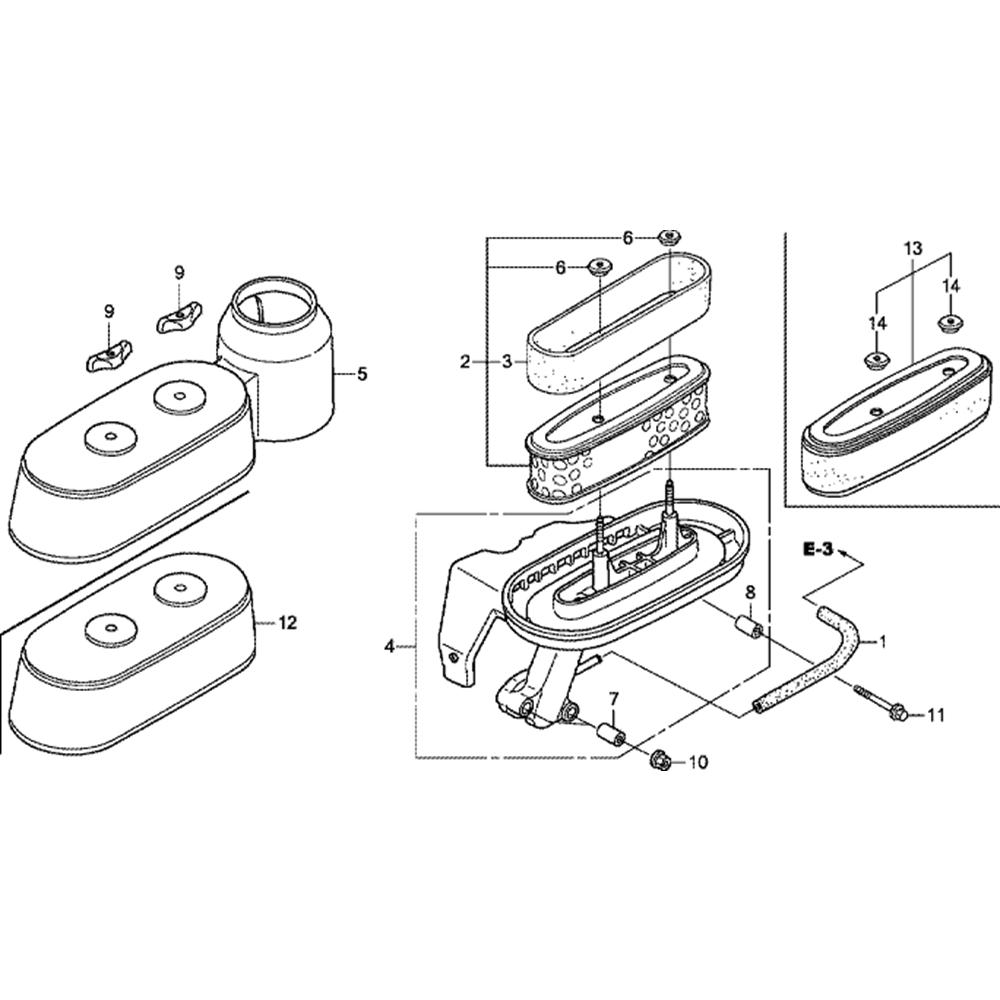 Sơ đồ Lắp ráp máy lọc không khí Honda GXV160H2 3 gxv160h2 6