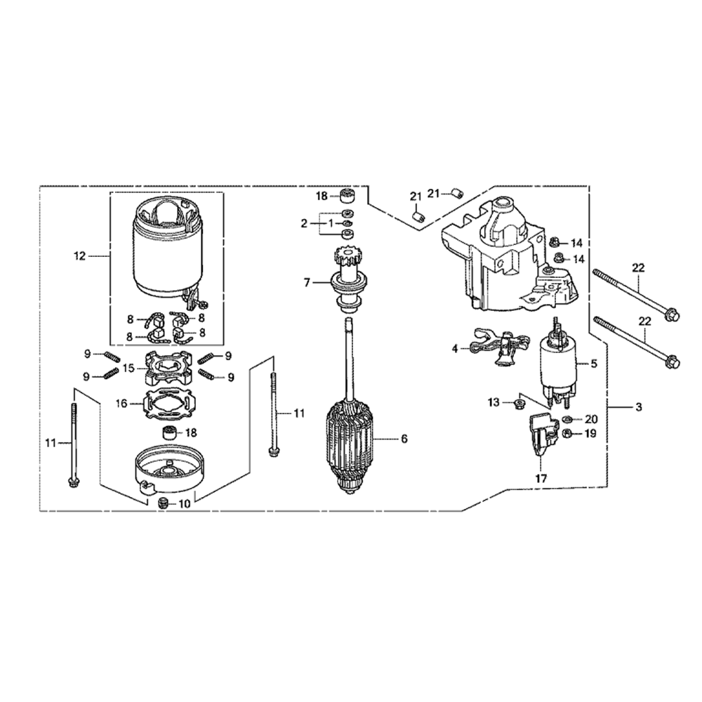 Sơ đồ Động Cơ Khởi Động Honda GXV670U 3 gxv670u 8