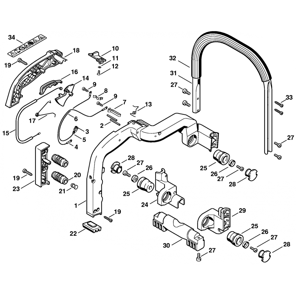 handle assembly for stihl ts460 disc cutter