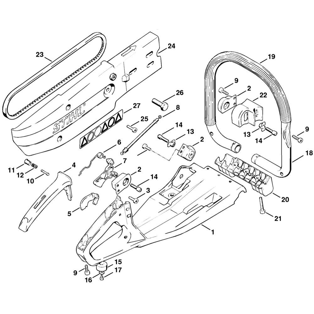 Sơ đồ Khung tay cầm cho Stihl TS350 TS360 3 handle frame and handlebar assembly for stihl ts350 ts360 disc cutter