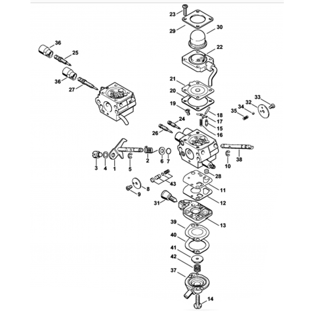 Sơ đồ Bộ chế hòa khí cho Stihl HL100