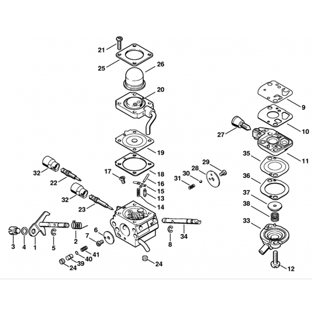 Sơ đồ Bộ chế hòa khí C1Q-S110 cho Stihl HL100