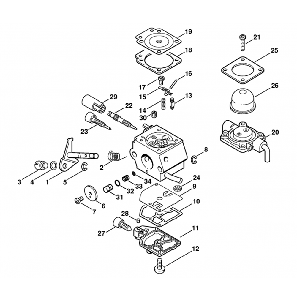 Sơ đồ Bộ chế hòa khí C1Q-S66 cho Stihl HL45