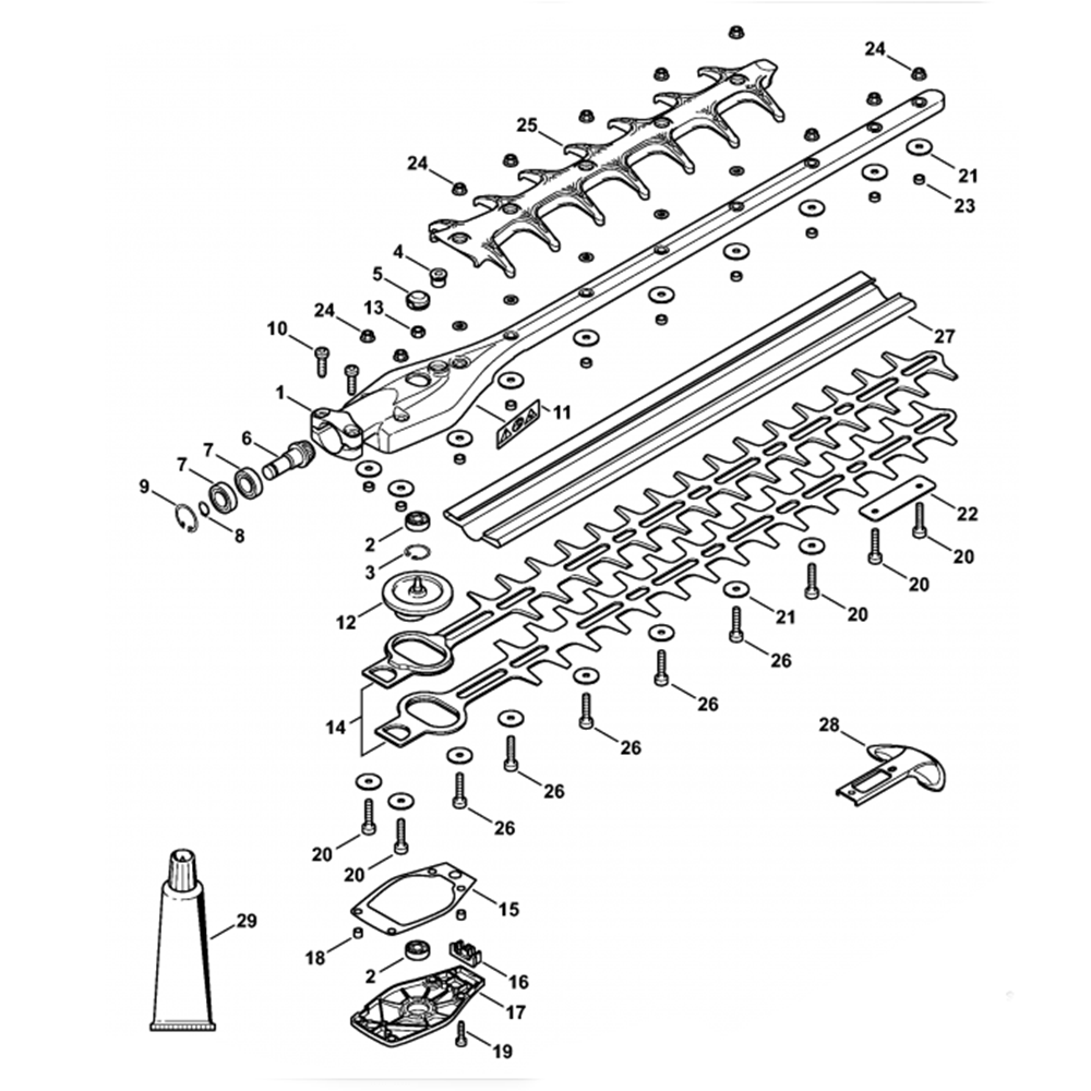 Sơ đồ Lắp ráp đầu bánh răng cho Stihl HL56K 2 hl56k 9