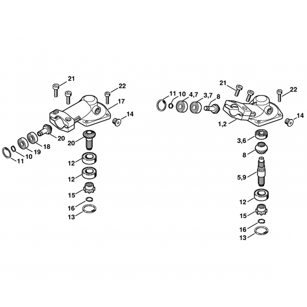 Sơ đồ Lắp ráp ổ đĩa góc cho Stihl 3 hl73 10