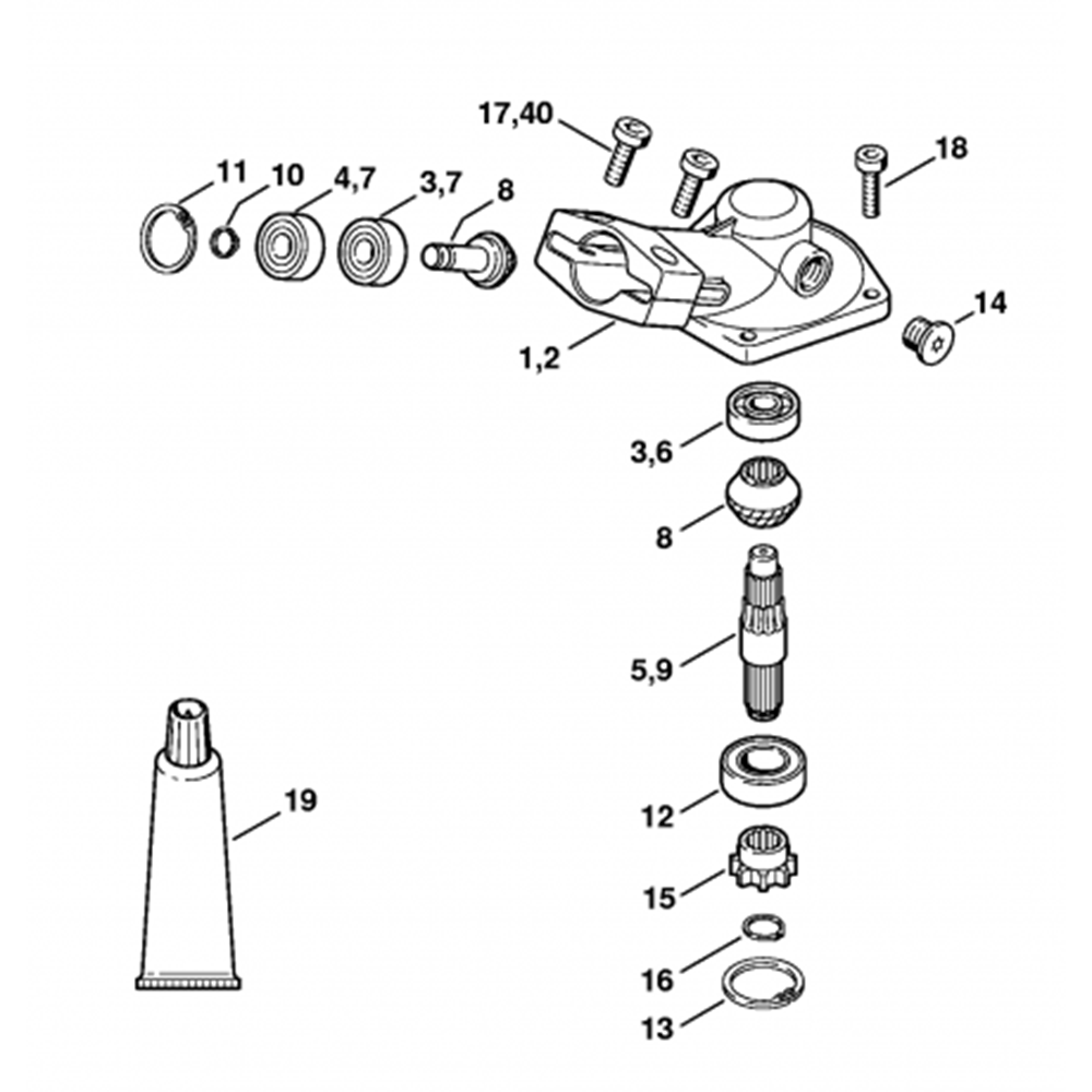 Sơ đồ Ổ đĩa góc 30° cho Stihl HL75