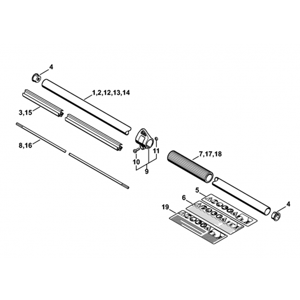 Sơ đồ Lắp ráp ống truyền động cho Stihl HL75 2 hl75 22