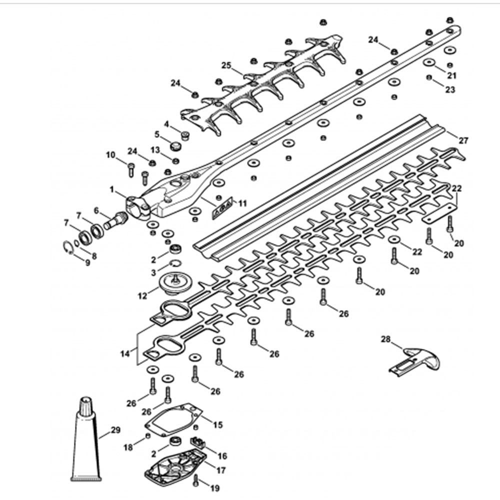 Sơ đồ Lắp ráp đầu bánh răng cho Stihl HL91K 2 hl91k 7