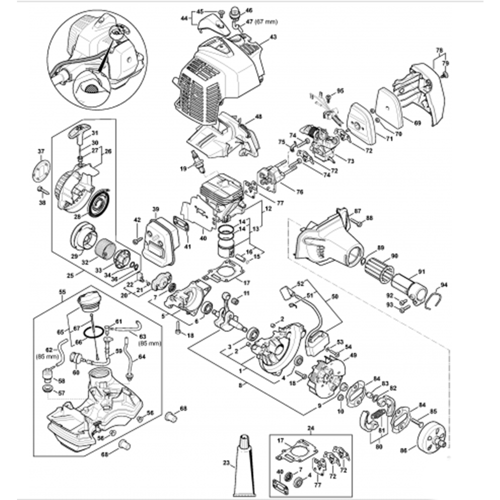 Sơ đồ Lắp ráp động cơ cho Stihl HL92C 3 hl92c 2
