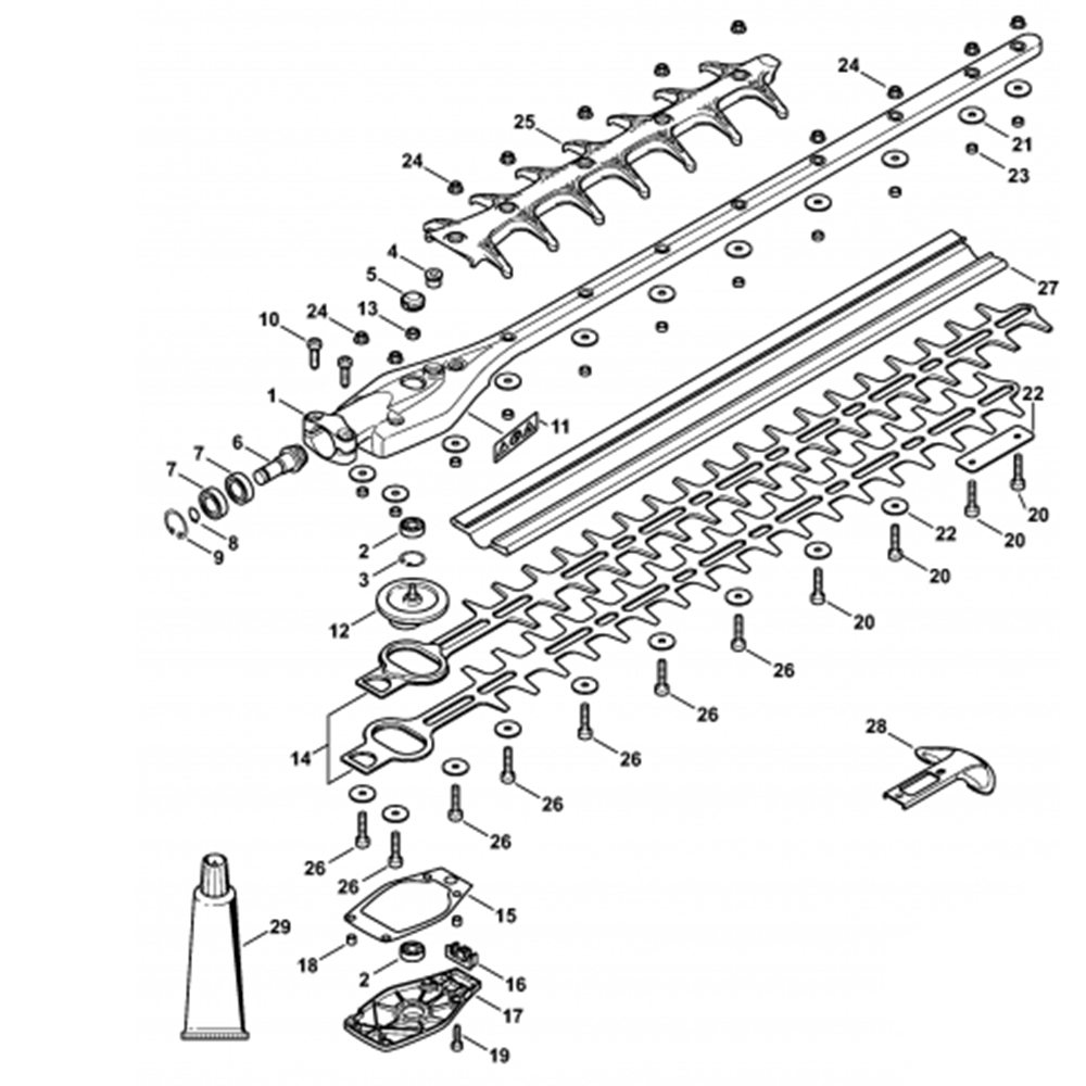Sơ đồ Lắp ráp đầu bánh răng cho Stihl HL94 2 hl94 8