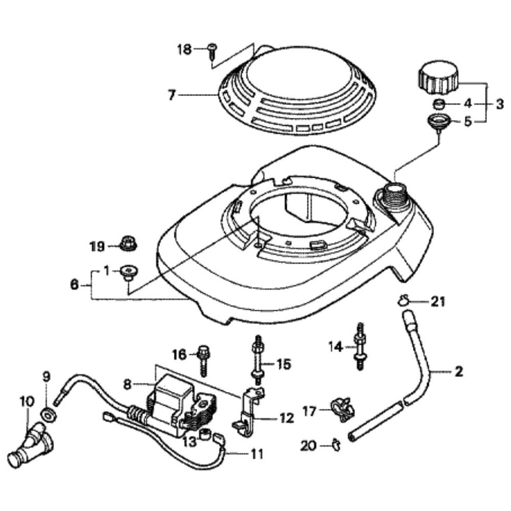 Sơ đồ Vỏ quạt Honda HRD535